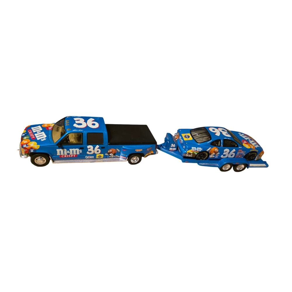 Ernie Irvan #36 M&M's Crispy Dually Truck Trailer & Car 1:24 Set Loose No Box